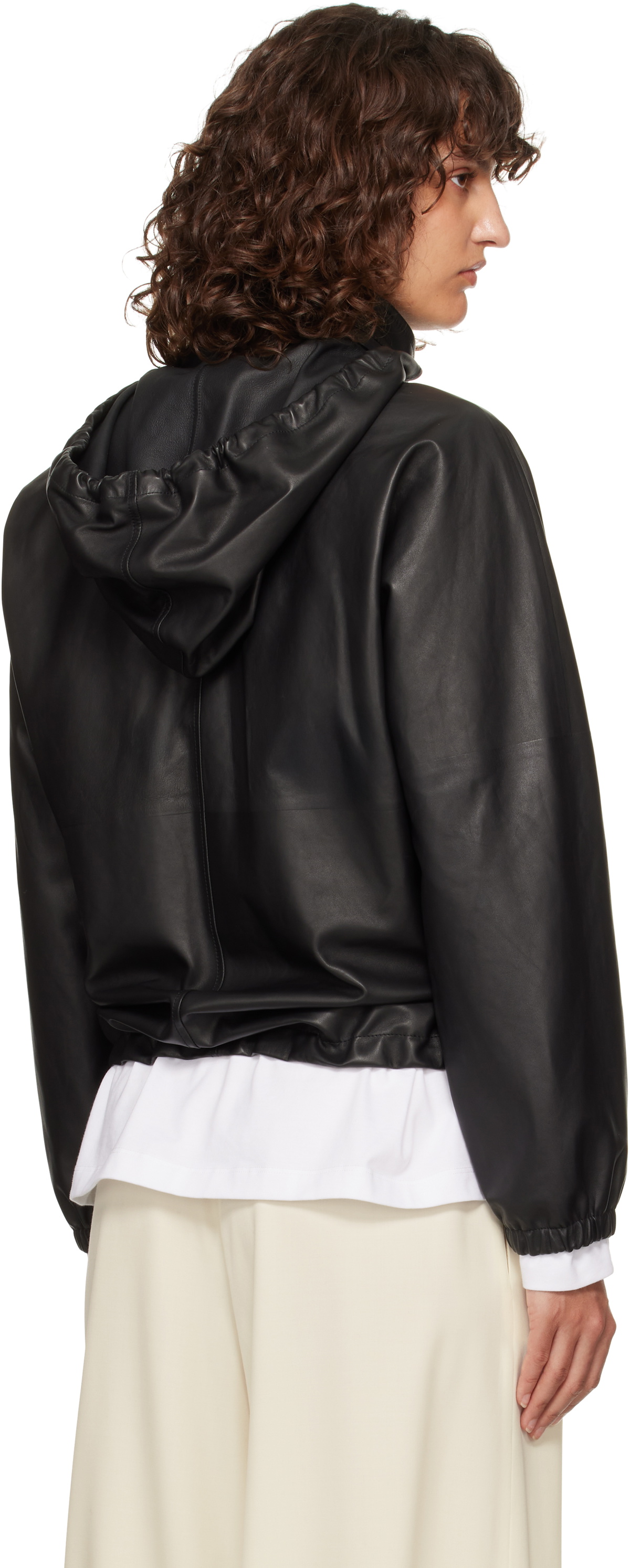 The Row Black Jilly Leather Jacket