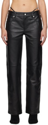 Alexander Wang Black Low-Rise Leather Pants