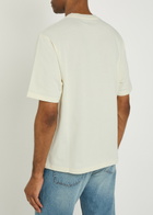 Ami Paris Logo-embroidered Cotton T-shirt Off White