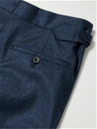 Kingsman - Oxford Slim-Fit Straight-Leg Wool-Flannel Suit Trousers - Blue