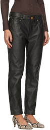 WILLY CHAVARRIA Black Chente Leather Pants