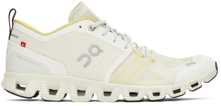 Photo: On White & Yellow Cloud X Shift Sneakers
