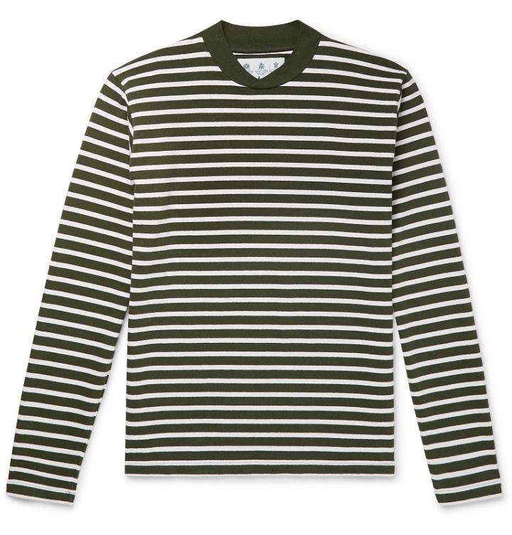 Photo: Barbour - Lanercost Striped Cotton-Jersey T-Shirt - Green