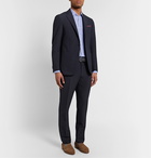 Canali - Kei Slim-Fit Wool-Blend Seersucker Suit Trousers - Blue