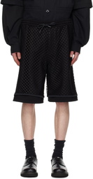 Juun.J Black Net Layered Shorts
