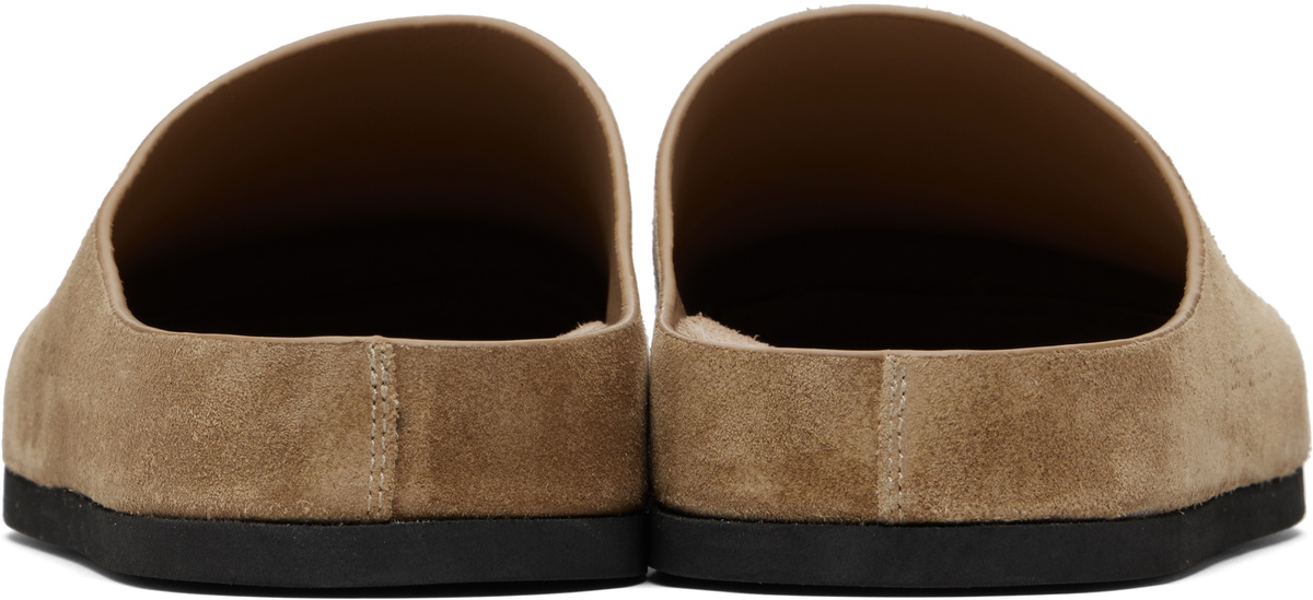 Common Projects Tan Suede Clog Loafers