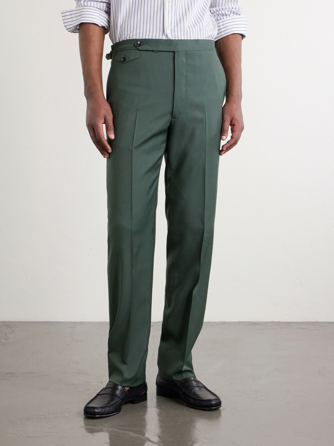 J. Mueser - Waverly Straight-Leg Cotton and Linen-Blend Twill Suit Trousers - Green