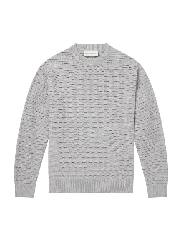 Photo: Frescobol Carioca - Jardim Merino Wool Sweater - Gray