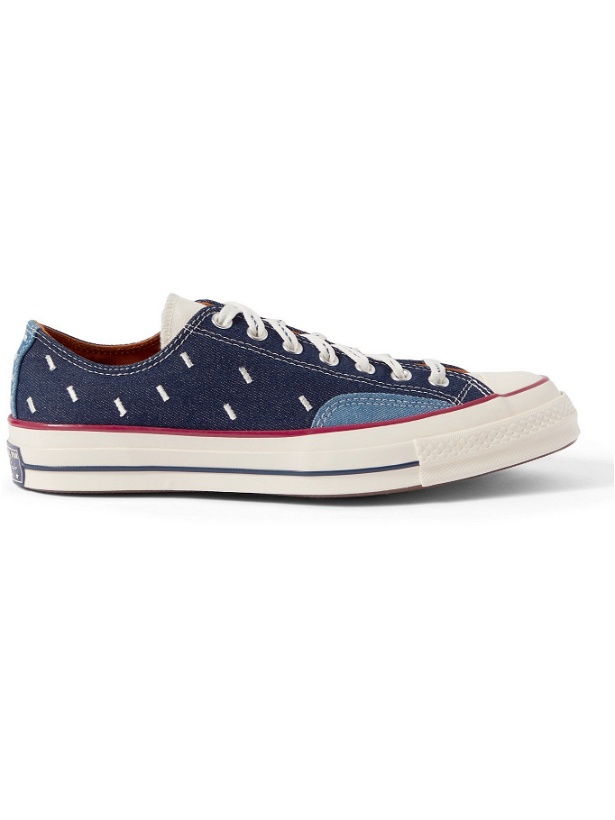 Photo: CONVERSE - Chuck 70 OX Embroidered Denim and Canvas Sneakers - Blue