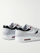 Nike - Air Max 1 Suede, Mesh and Textured-Leather Sneakers - Gray