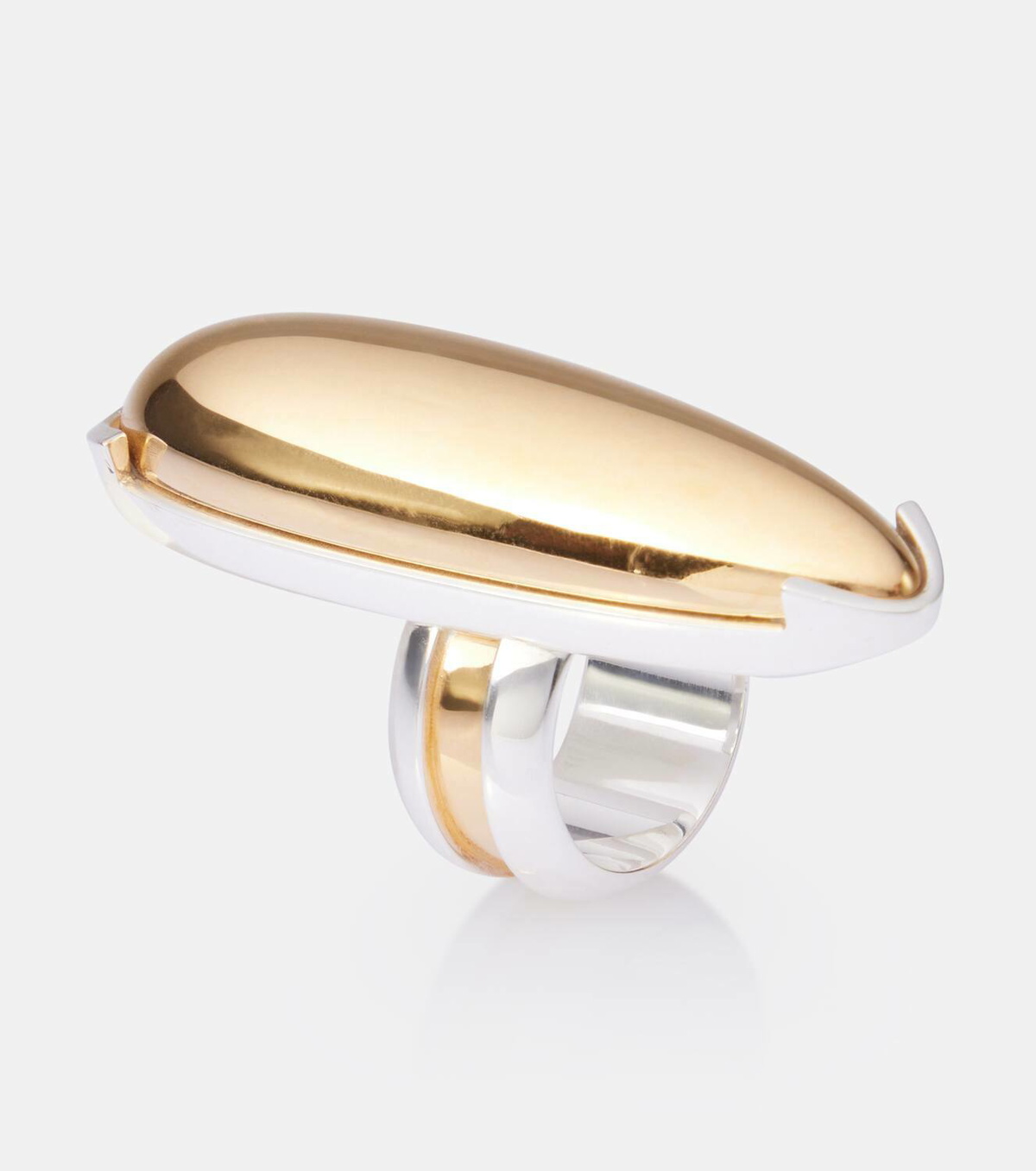 Bottega Veneta Ellipse Large 18k gold-plated sterling silver ring