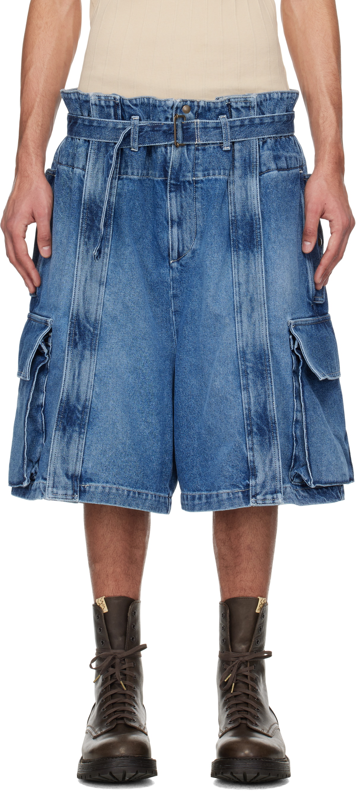 Hed Mayner Brown Layered Cargo Pants Hed Mayner