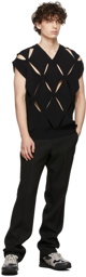 Valentino Black Knit Cut-Out Vest