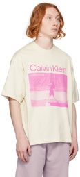 Calvin Klein Beige Shot Put T-Shirt