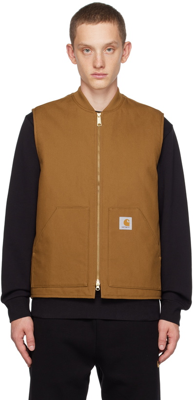 Photo: Carhartt Work In Progress Brown Water-Repellent Vest