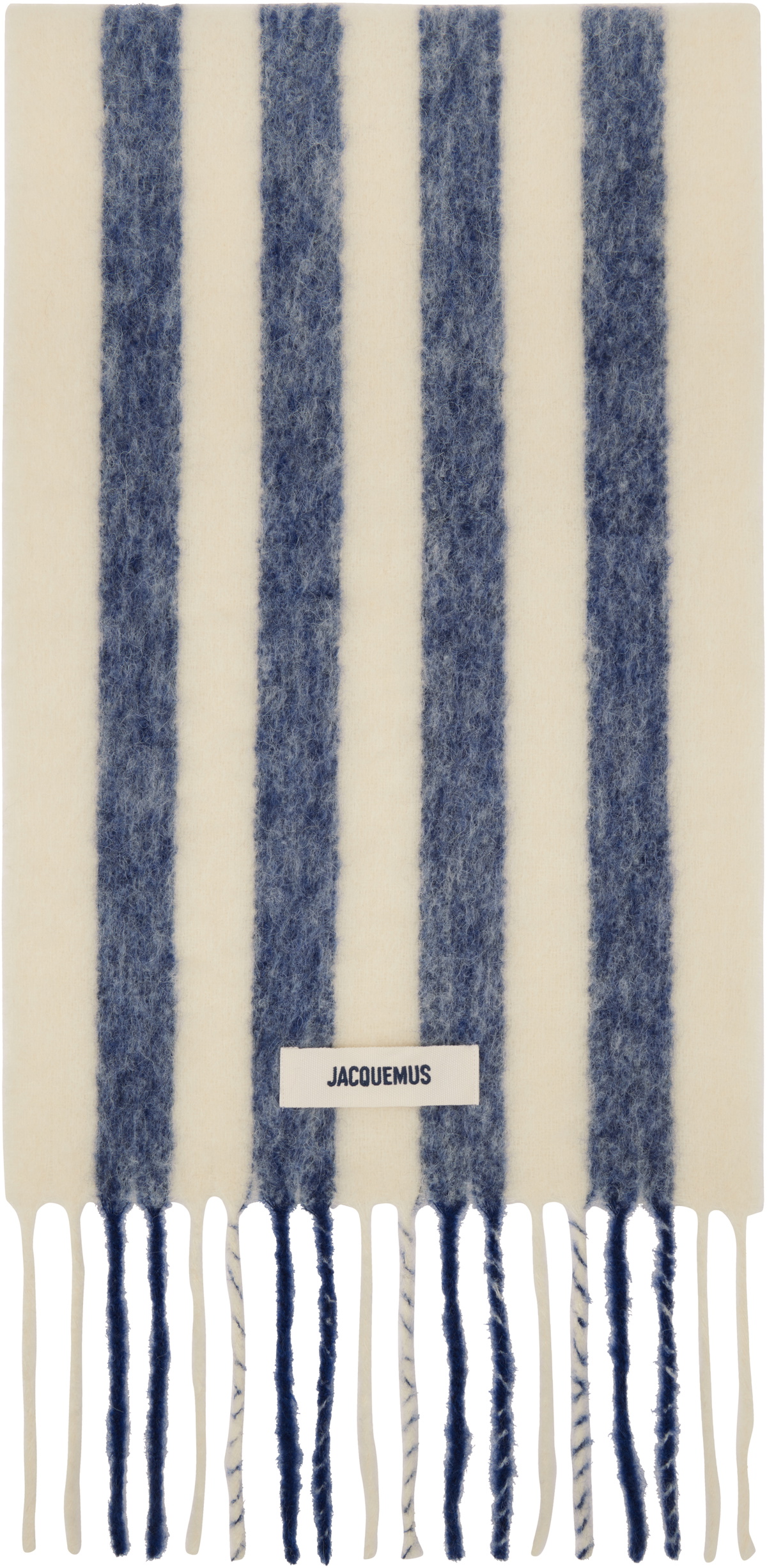 JACQUEMUS Off-White & Blue La Casa 'L'écharpe Carro' Scarf