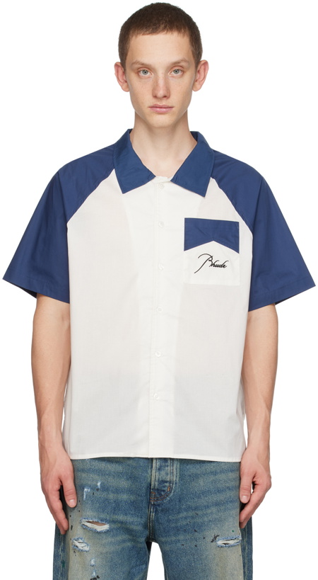 Photo: Rhude Off-White & Navy Raglan Sleeve Shirt