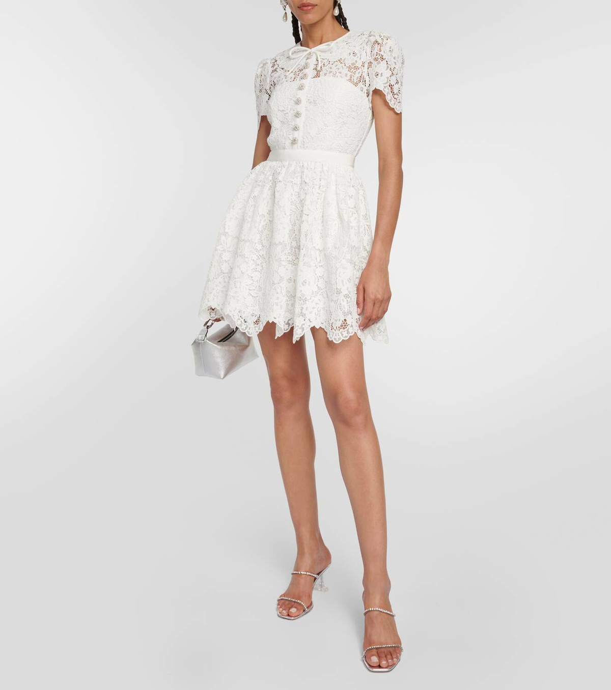 Self-Portrait Embellished lace mini dress Self-Portrait