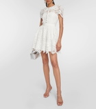 Self-Portrait Embellished lace mini dress