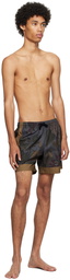 Dries Van Noten Navy Printed Swim Shorts