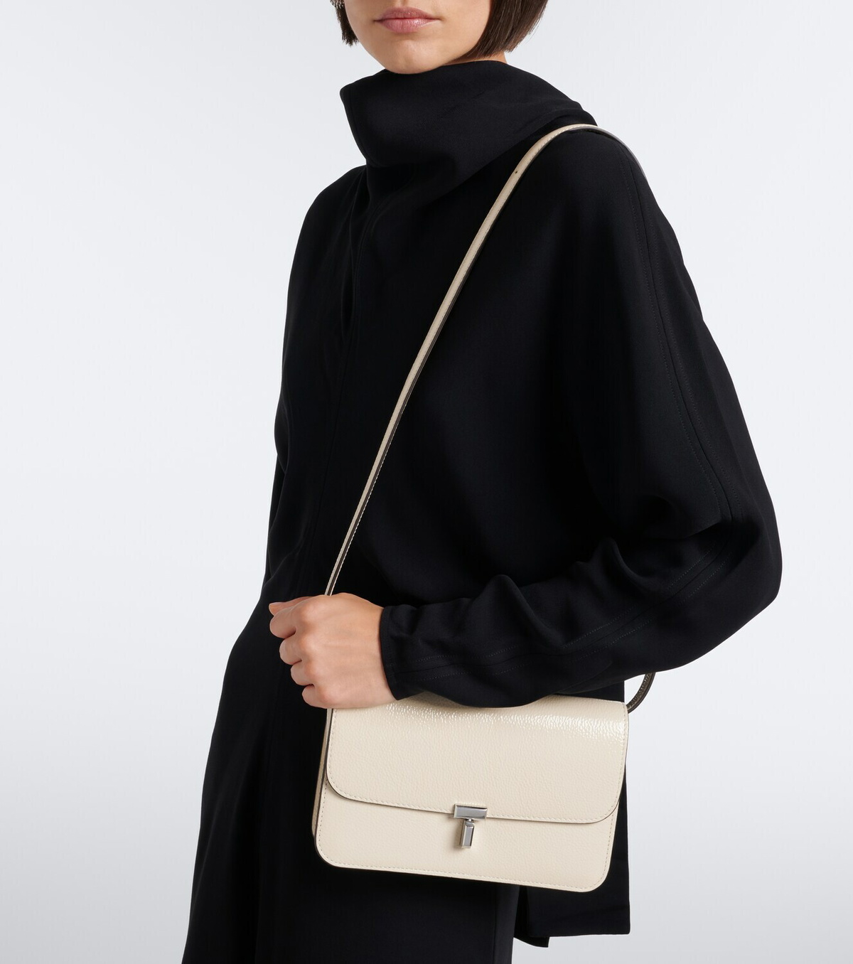 Toteme T-Lock patent leather crossbody bag