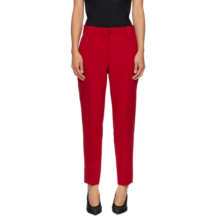 Photo: Versace Red Grain de Poudre Wool Trousers