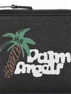 PALM ANGELS Sketchy Leather Zip Card Holder