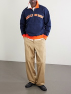 Aimé Leon Dore - Logo-Embroidered Cotton-Jersey Half-Zip Sweatshirt - Blue