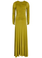 Tove Eira Ruched Stretch-jersey Maxi Dress Green
