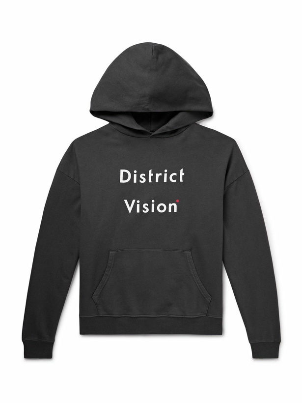 Photo: DISTRICT VISION - California Logo-Print Stone-Washed Cotton-Jersey Hoodie - Black