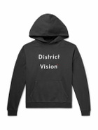 DISTRICT VISION - California Logo-Print Stone-Washed Cotton-Jersey Hoodie - Black
