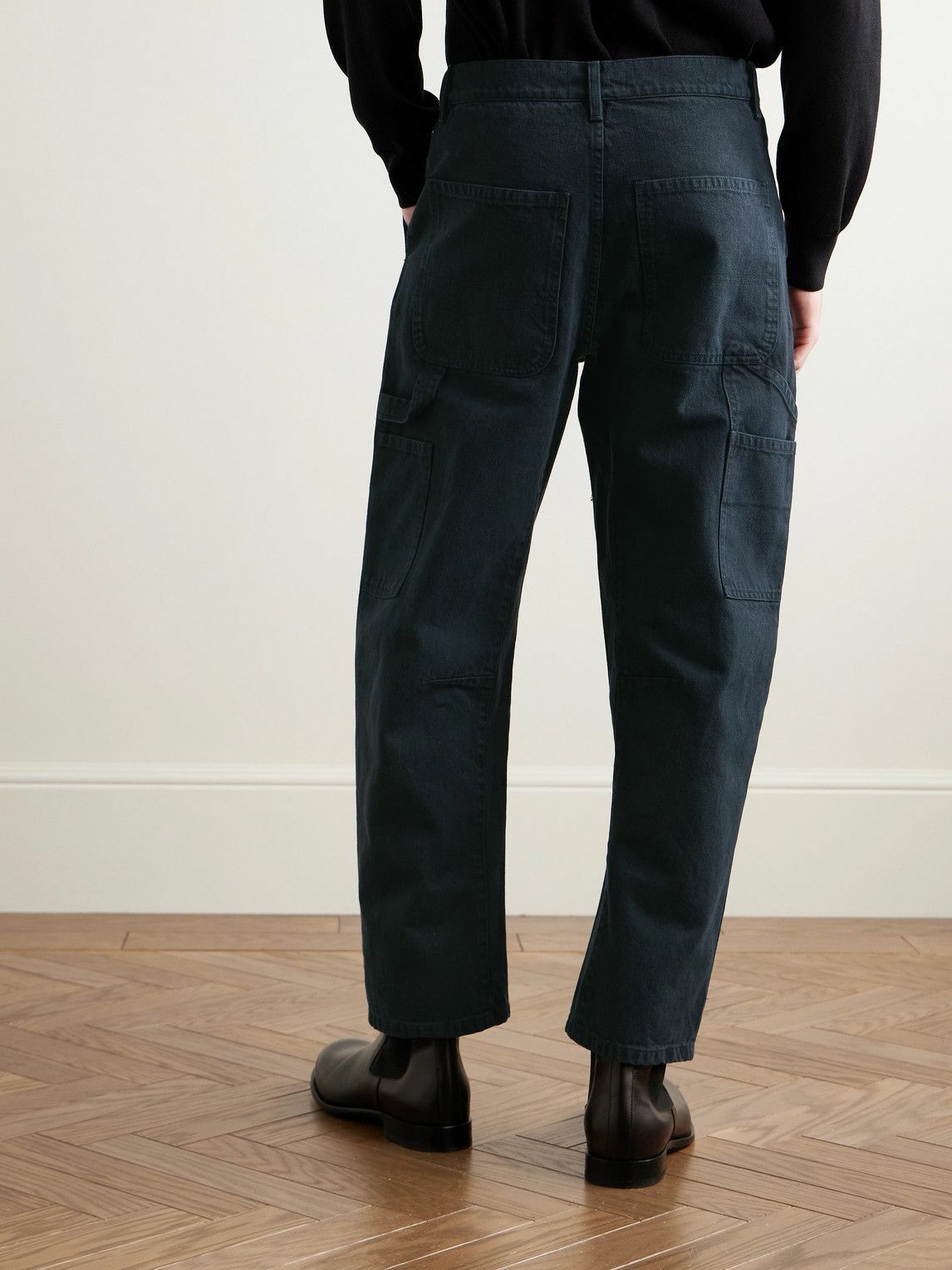 Nili Lotan - Emir Straight-Leg Cotton-Blend Twill Trousers - Blue