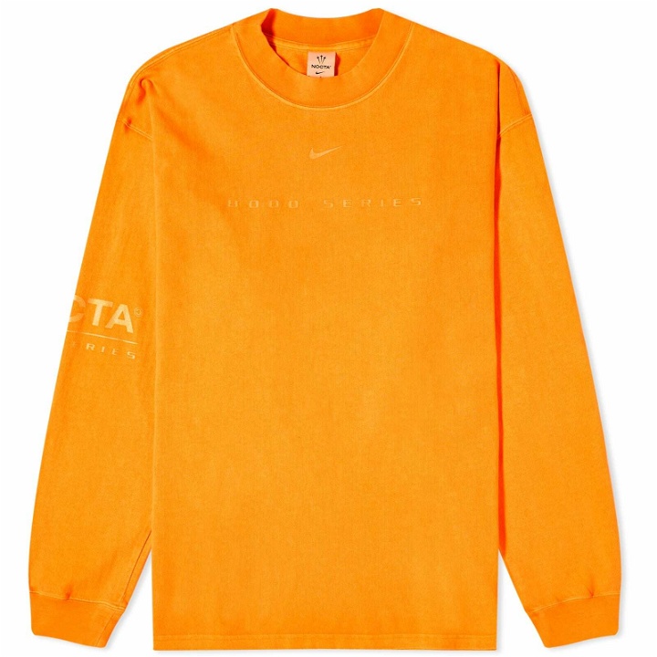 Photo: Nike Men's x Nocta NRG Long Sleeve Mock Neck T-Shirt in Orange Horizon