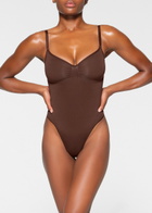 Skims Seamless Sculpt Thong Bodysuit Brown