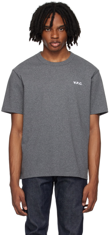 Photo: A.P.C. Gray Flocked T-Shirt