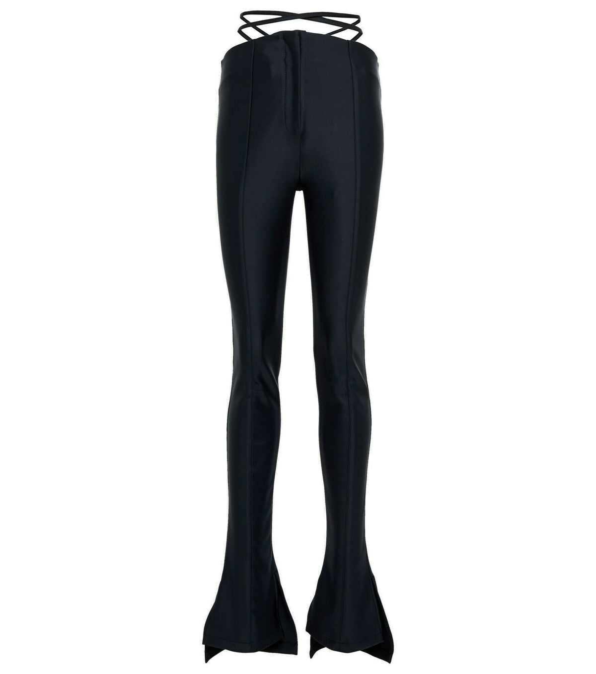 Mugler - Strap-detail high-rise flared leggings Mugler
