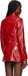 Stand Studio Red Yaz Faux-Leather jacket