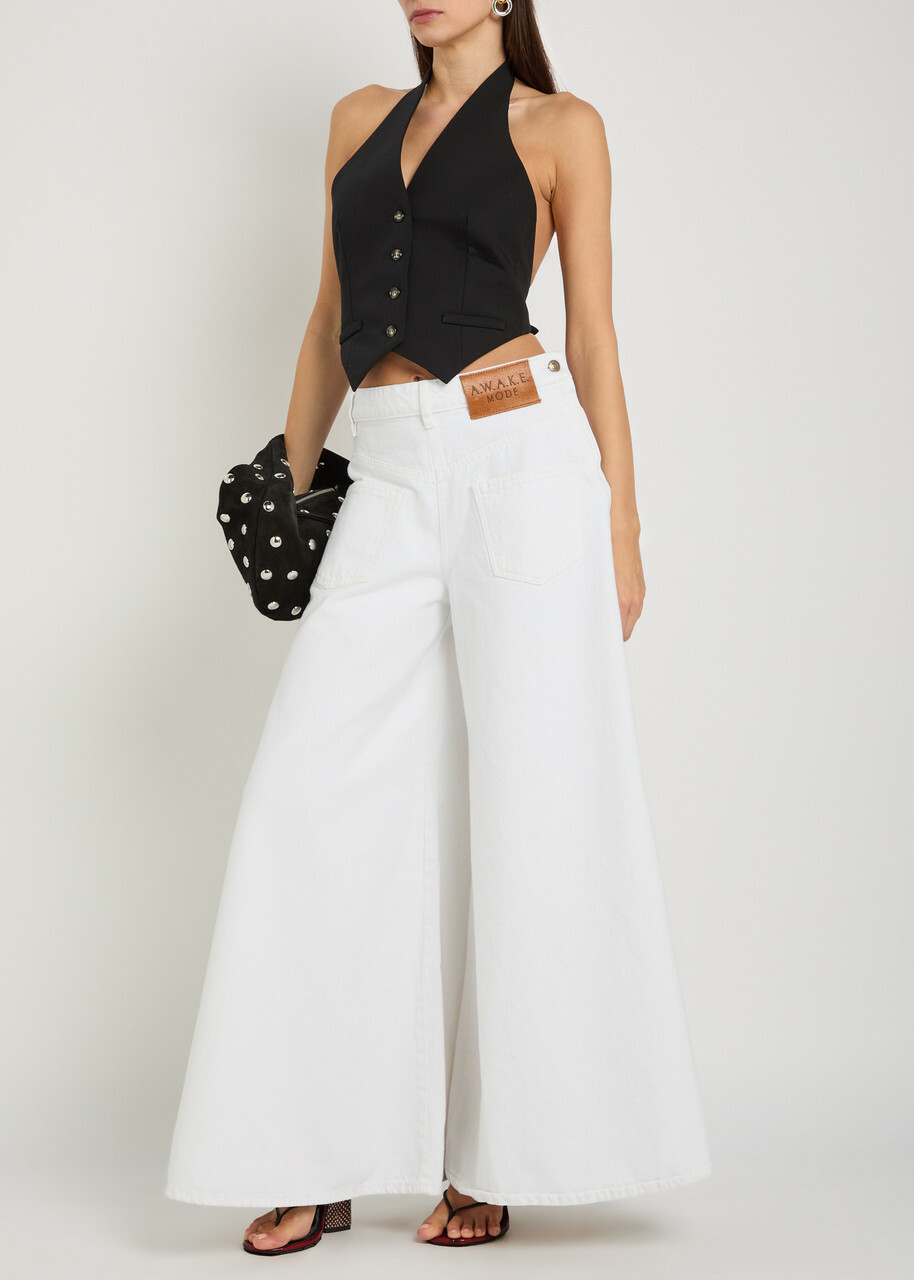 A.W.A.K.E Mode Mirrored Effect Wide-leg Denim Jeans White