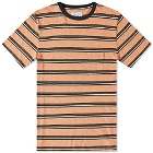 Albam Men's Heritage Stripe T-Shirt in Bright Orange Stripe
