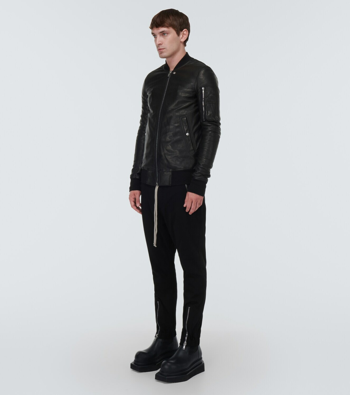 VIP【関税送料無料】希少 RICK OWENS LEATHER BOMBER JACKET Rick Owens Leather bomber jacket Rick Owens