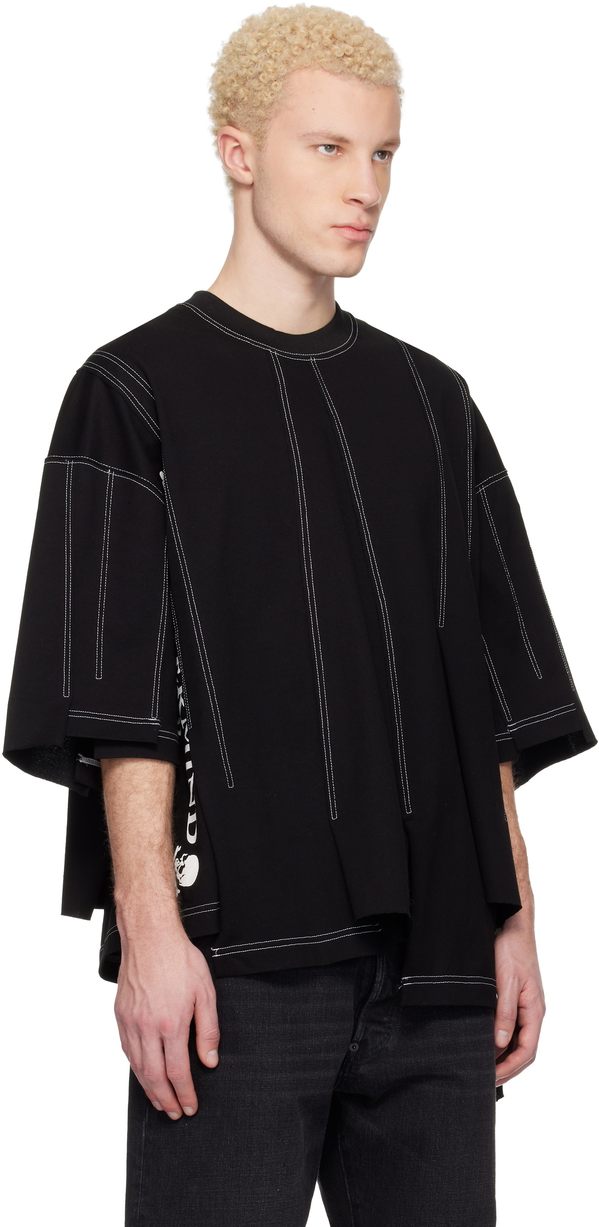 MASTERMIND WORLD Black Reconstructed SS T-shirt