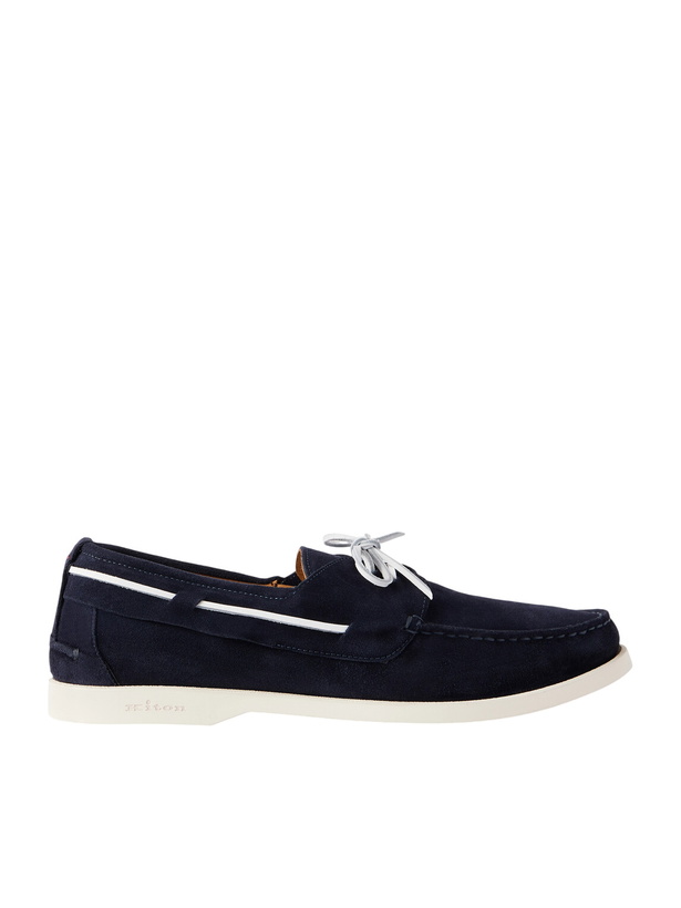 Photo: Kiton - Suede Boat Shoes - Blue