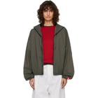 The North Face Khaki TNF Red Box Packable Hooded Wind Jacket