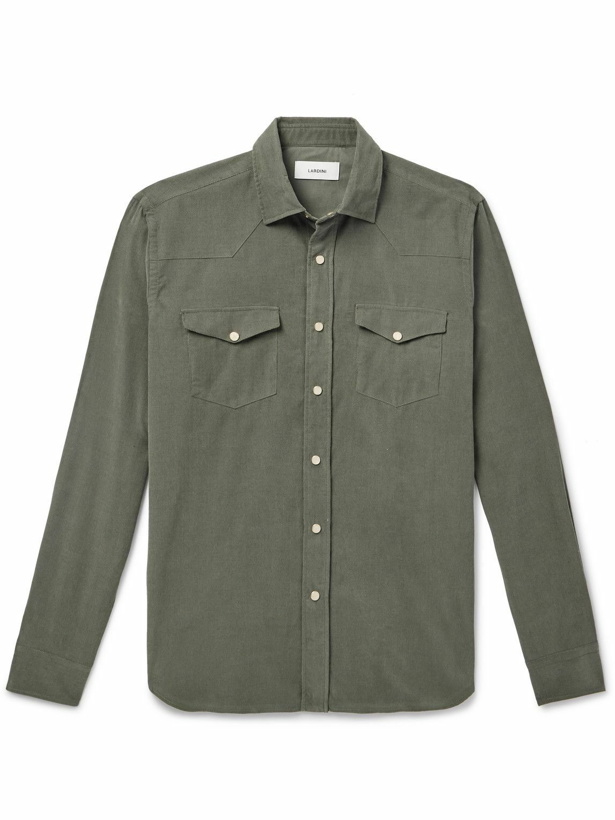 Photo: Lardini - Cotton-Corduroy Western Shirt - Green