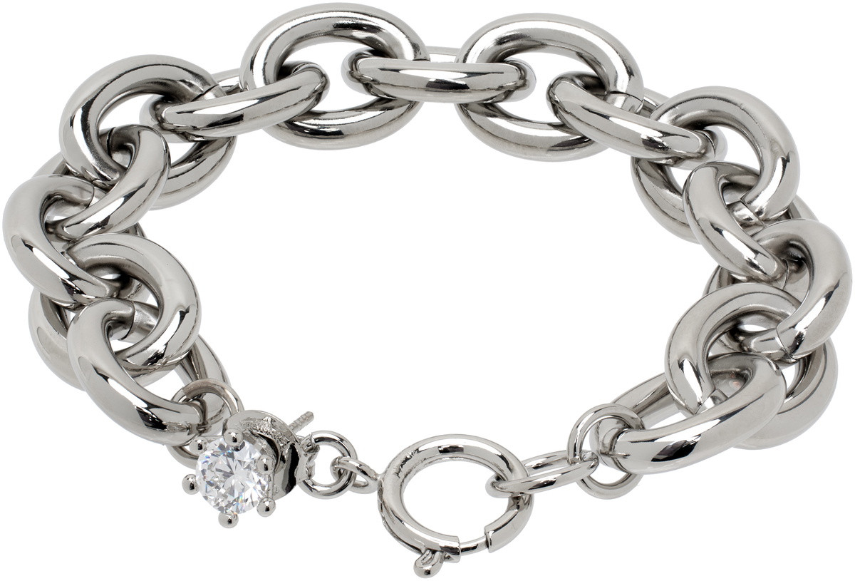 D'heygere Silver Solitaire Chain Bracelet