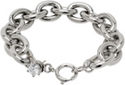 D'heygere Silver Solitaire Chain Bracelet