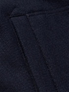 Stone Island - Logo-Appliquéd Wool-Blend Coat with Detachable Down Liner - Blue