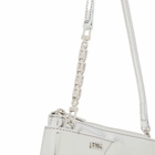 GCDS Women's Comma Notte Mirror Bag in Silver