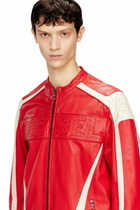Diesel Colour-block leather biker jacket - Leather jackets Mens in Multicolor