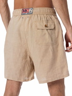 MC2 Saint Barth Man Mid-length Beige Linen Swim-shorts Gustavia